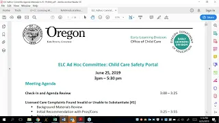 2019 06 25 15 07 Child Care Safety Portal Ad Hoc Committee June 2019 Meeting