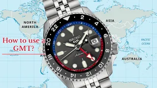 How to use a GMT watch and tell 3 different time zones - Seiko 5 sport GMT
