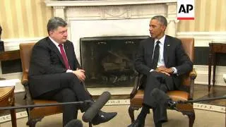 President Barack Obama praised and supported the Ukraine president during their White House meeting