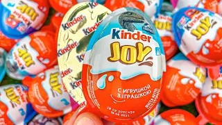 Very Relaxing Satisfying | 50 Surprise Eggs Unwrapping Kinder Surprise Joy - Cutting ASMR