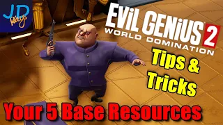 Your 5 Critical Resources in Evil Genius 2 World Domination 😈 Tutorial, New Player Guide
