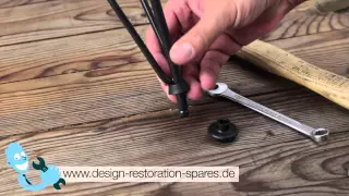 How to install Glides for Eames Plastic Chairs Eiffel Base DSR, DAR, DKR | Herman Miller | Vitra