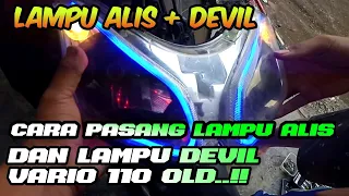 cara pasang lampu alis dan lampu devil di motor Vario 110