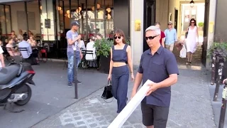 EXCLUSIVE:  Dakota Johnson and daddy Don Johnson shopping at Merci store in Paris