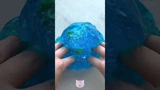 Name this Amazon slime! 🛁🐥🫧 thick blue crunchy slime asmr