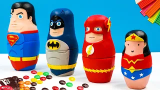 Tumbler toys mod SuperMan, Batman, The Flash, Wonder Woman with clay 🧟 Polymer Clay Tutorial
