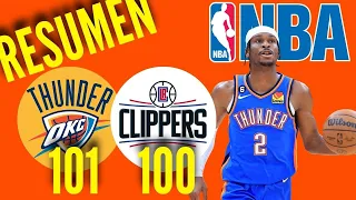 Resumen Oklahoma City Thunder 101 Vs 100 Los Angeles Clippers NBA Regular Season