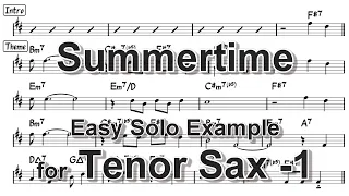 Summertime - Easy Solo Example for Tenor Sax -1