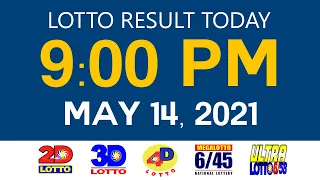 Lotto Results Today May 14 2021 9pm Ez2 Swertres 2D 3D 4D 6/45 6/58 PCSO