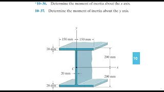 Statics 10.36 & 10.37 - Determine the moment of inertia about the x and y axis.