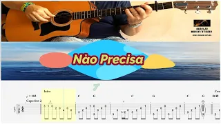 Nao Precisa .🎶  Guitar tabs cover 🎸 Paula Fernandes .