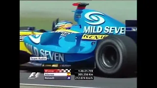 Alonso wins his first Spanish GP (last laps + podium) - Spain GP 2006