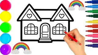 Cute House Picture Drawing, Painting and Coloring for Kids & Toddlers | Easy Drawings  #37