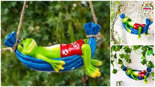 Best out of waste | Frog on swing diy idea | Room Decorating Ideas | Arush diy craft ideas