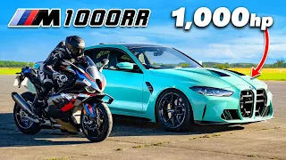 BMW M4 de 1,000 hp vs  a M1000RR: ARRANCONES