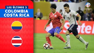 LOS ÚLTIMOS TRES COLOMBIA-COSTA RICA EN LA CONMEBOL COPA AMÉRICA™