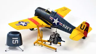 (ASMR) Full Build of the 1/48 Eduard Scale Model Aircraft F6F-5 Hellcat With The UA15 Drone Scheme
