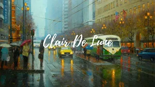 Debussy - Clair De Lune • 10 Hours w/ Rain & Fireplace • Relaxing Classical Music for Study/Sleep