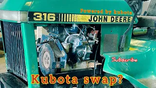 John Deere 316 kubota diesel swap part 1