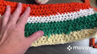 How to knit a rug from old things? Crochet. Как связать коврик из старых вещей крючком?