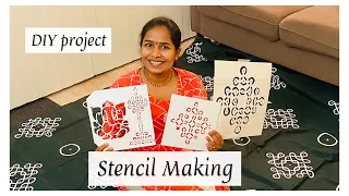 DIY Project - Stencil Making || Traditional Kolam design stencils at home || MaddyAjuu
