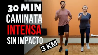 Camina 3 Km en casa para perder peso | Caminata sin saltos sin impacto | POWER WALK 30 minutos