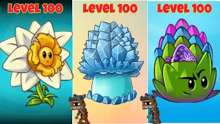 Cart-Head Zombie level 10 vs 100 Plants level 1 vs level 100 | PVZ2 MK