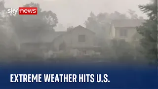 Parts of US battered by extreme weather as Texas deals with heatwaves and storms