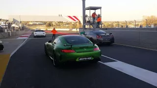 AMG GT-R vs Nissan GT-R kyalami grand prix SA festival of motoring