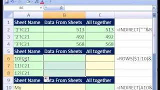 Excel Magic Trick #205: Get C21 Values From Across Sheets