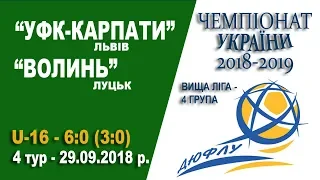 "УФК-Карпати" Львів (U-16) - "Волинь" Луцьк (U-16) 6:0 (3:0). Гра (без пауз)