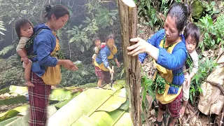 A poor single mother went to the forest to harvesting banana flowers to sell.@Daothixuan86