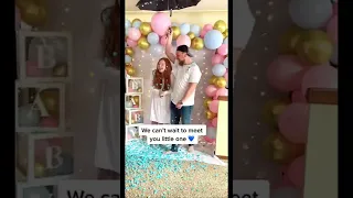 OUR BABY’S GENDER REVEAL 💖💙 #couple #pregnancy #shorts #viral #cute #happy