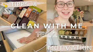 CLEAN WITH ME deutsch 2021: Küche aufräumen und ausmisten + Ordnung halten | Tipps & Motivation| 2/2