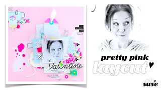 Scrapbooking process 6 | Pretty pink layout