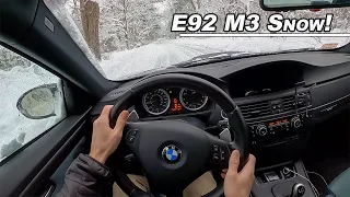 BMW E92 M3 Snow Drive - Why RWD is More Fun (POV Binaural Audio)