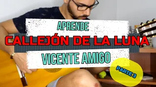 APRENDE a tocar CALLEJÓN DE LA LUNA de VICENTE AMIGO!!! **parte 3** (with TABS)