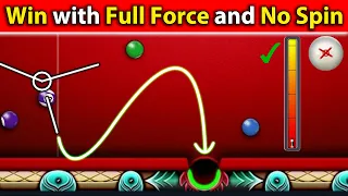 8 Ball Pool - WIN 3 GAMES in a ROW only with FULL FORCE and NO SPIN (impossible) - GamingWithK