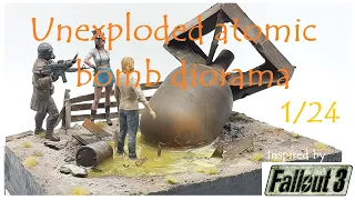 Unexploded Atomic Bomb Diorama (Atombombe) 1/24 - Fallout - Post Apocalyptic / Scratchbuilt