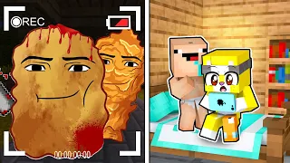 ESPIE CON CAMARAS OCULTAS A GEGAGEDIGEDAGEDAGO EN MINECRAFT | MICHI Y BEBE NOOB VS NUGGET MEME