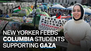 New Yorker feeds Columbia students supporting Gaza