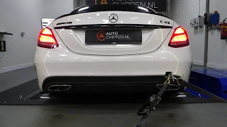 Stage 2 Mercedes Benz C43 AMG pops and bangs, decat, flames @ DTMobility / auto-chippen.nl