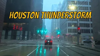 Houston Afternoon Thunderstorm! Drive with me in the Downtown Houston rain!
