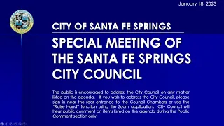 01-18-23 Special City Council Meeting