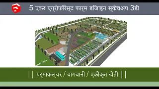 5 Acres Farm Design || Permaculture / Horticulture / Integrated farming || SketchUp 3D Animation