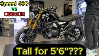 Seat height comparison | Triumph Speed 400 vs Honda CB300R |