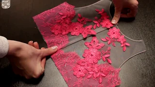шьем детское розовое платье 5 лет (декор верха кружевом )