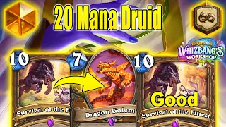 Double 10 Mana Spells BIG Dragon Druid Goes Legendary At Whizbang's Workshop | Hearthstone