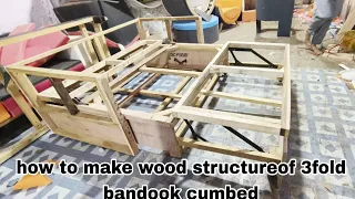 HOW TO MAKE WOOD STRUCTURE OF 3 FOLD SOFA CUMBED PART 1