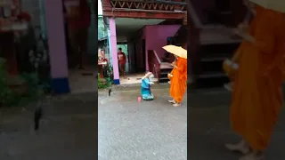 Monk Novice kids Alms in Laos